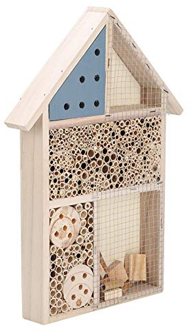 SIXRUN Túneles de Madera para Casa de Abejas para Insectos, Decoración de Refugio de Hotel para Anidación de Jardín para Abejas e Insectos, Fácil Instalación para Césped y árboles, Madera Platane de