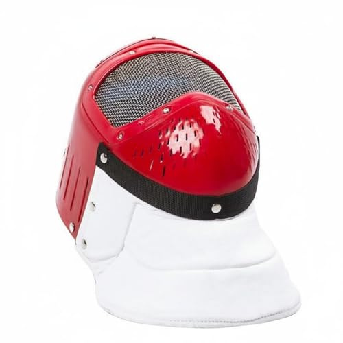 predolo Maschera da Scherma per Bambini, Anti-Perforazione, Casco Protettivo da Scherma Leggero, Maschera Protettiva a Rete per Principianti, Rosso
