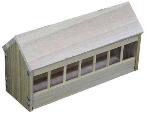 JWQFBC futterspender Futtertrog Holzboden Futterschale Futterautomat aus Holz zur Vermeidung von Verschwendung für Hühner Wachteln Enten zu