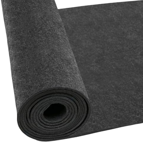 Filz Meterware 40x250 cm | Polyester Filzrolle 4 mm Dick | Dunkelgrau Filzrolle | Filzstoff zum Zuschneiden für DIY Basteln, Nähen, Patchwork & Dekoration | Universelle Filzmatte als Unterlage