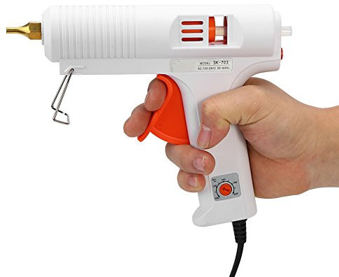 Pistola per colla a caldo, alta temperatura, full size, 110W Riscaldatore professionale a temperatura costante regolabile Pistola per colla a caldo Strumento di riparazione artigianale(Euro plug)