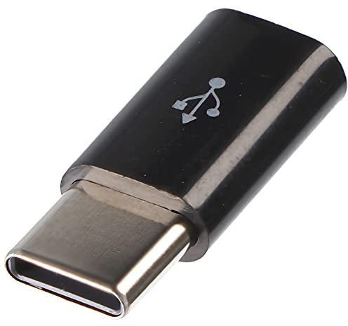 AccuCell Adaptateur Micro USB 2.0 femelle vers USB Type C USB-C mâle Noir