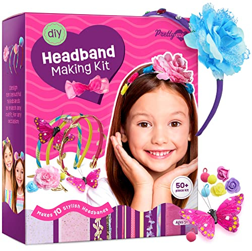 Pretty Me Headband Making Kit for Girls - Arts & Crafts Easter Gift - Make Your Own Fashion Headbands for Kids - DIY Hair Accessories - Gift for Ages 5-12 Year Old Girl - Little Kids Art & Craft Gifts