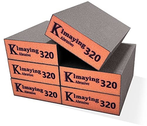Sanding Sponge, 320 Grit Assortment Sanding Block, Wet and Dry Dual-use Sander Sponges for Drywall Metal, Sandpaper Sponge for Wood, Washable and Reusable