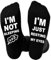 Niorasen Funny Socks for Men, Black Cotton Calf Socks - Christmas Birthday Fathers Gifts, Novelty Gifts Ideas for Dad Grandad Husband, Size 6-11