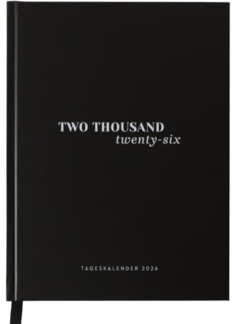 Odernichtoderdoch Tageskalender | A5+ Format | Mit Jahresübersicht, Zeitplan je Wochentag - Hardcover - 328 Seiten - ein Tag eine Seite - mit Registerstanzung & Lesezeichen (Version 2026 / schwarz)