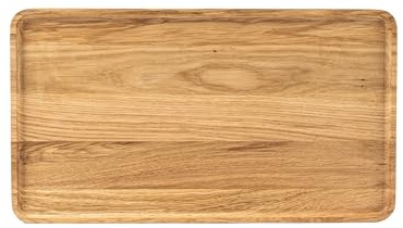 WOODYGIFT Holztablett Klein Rechteckig 36x20 cm – Schreibtisch Organizer aus Eiche für Büro&Zuhause – Stiftablage, Schlüsselablage Dekotablett – Praktisches Serviertablett Holz für Ordnung
