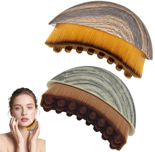 2PCS Lymphatic Drainage Brush, Lymphatic Contour Face Brush, Facial Dry Brushing Brushes, Gua Sha Guasha Cleansing Brushes Massager for Face & Body, Chin & Jawline Sculpting Fatigue Relief