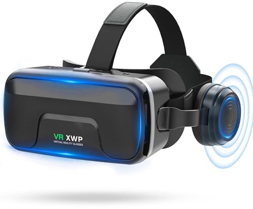 XWP Gafas De Realidad Virtual Con Auriculares, Gafas VR 3D Con Lentes HD Para Smartphones, Compatible Con iPhone/Android (4,7–7,2), Para Juegos Y Películas, Regalo De Cumpleaños Para Amigos Y Familia