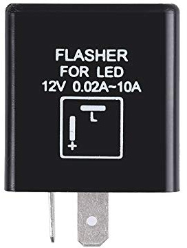 2-Pin Blinkrelais LED Motorrad Blinker Relais Justech Drehzahlregler Blinkgeber DC 12V angepasst an Halogen- und LED-Leuchten Stromkreis- und Rückwärtsschutz 0.02A-10A Blinkfrequenzkontroll Relais