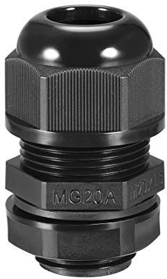 Kabelverschraubung M20 2 Loch wasserdicht IP68 Dichtung Nylon Kontermutter für Draht-Durchmesser 4,3-6,1 mm