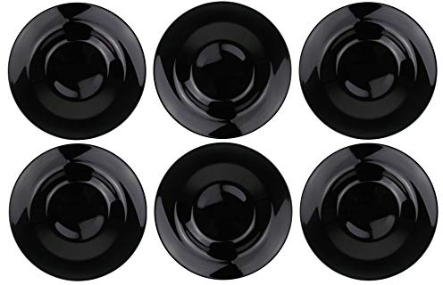 Lot de 6 assiettes à pizza de 32 cm ou assiettes à pâtes de 28,5 cm - En blanc ou noir - Lot de 2, 4 ou 6 - Passe au lave-vaisselle et au micro-ondes (pâtes, diamètre 28,5 cm - Noir, 6 pièces)