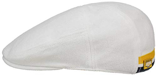 Stetson Gridiron Cotton Flatcap Gefüttert Schirmmütze Flanell-Optik Einfarbig Herren Frühjahr Sommer weiß M (56-57 cm)
