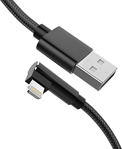 90 Degree Right Angle iPhone Charger USB Cable, 90 Degree Charging Cable 5m MFi Certified Ultra Long Right Angle Lightning Cable Compatible Apple iPhone 14 13 12 11 XS XR XS Max 8 7 6 5 Pad