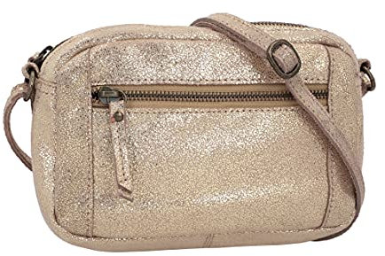 Gusti Dominic - Bolso bandolera de piel para mujer, color dorado, dorado, Abmessungen (BxHxT): 20 x 11,5 x 4,5 cm