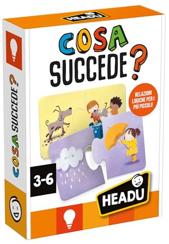 HEADU - Lo Que Sucede - Comprender Las Relaciones! | Juegos Educativos Niños 3 4 5 Años, Juego Didáctico para Desarrollar el Pensamiento Lógico, Regalo Niño Regalo Niña, Made in Italy