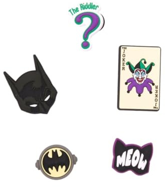 Crocs Jibbitz Shoe Charm 5-pack | Personalize With Jibbitz for Crocs, Unisex Schuh-Charme, Batman,