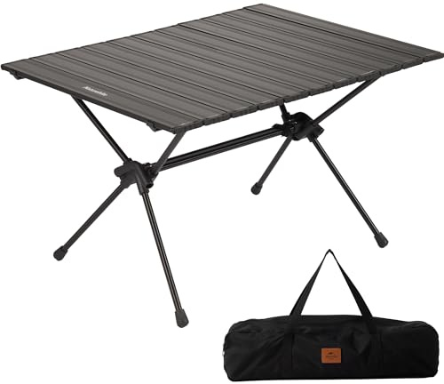 Naturehike FT11 Height Adjustable Camping Table, Ultralight Aluminum Roll Up Table with Carry Bag, Portable Backpacking Camp Table for Hiking Picnic Fishing Beach
