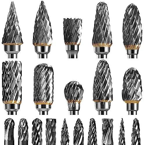 20pcs Fraise Carbure, Ensemble de Fraises Rotatives en Acier au Tungstène, Taille 1/8, pour le Travail du Bois, le Polissage des Métaux, la Gravure, le Perçage