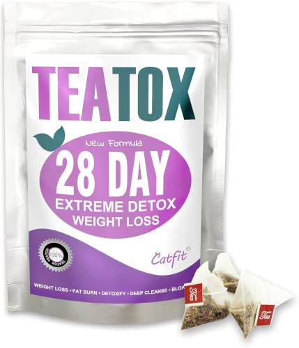 Detox Weight Loss Tea Herbal Tea, 28 Days Slimming Tea for Cleanse | Herbal Detox Tea, Supports Digestion, Regularity & Gut Reset, No Flavoring, No Additives, Caffeine Free (28 Servings)