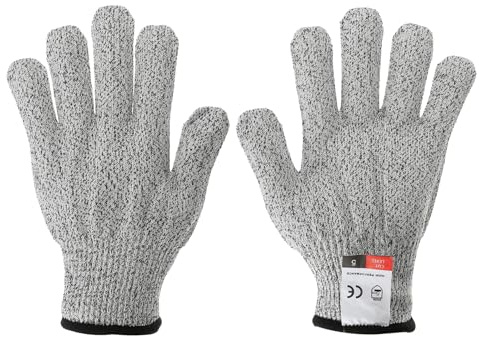 PATIKIL Cut Resistant Gloves, 1 Pair Level 5 Protection Anti Cutting Gloves Cut Proof Gloves for Kitchen Wood Carving Working, Small, Gray
