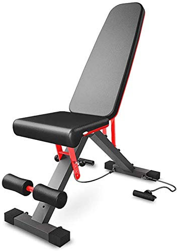 KOOFUR Klappbarer Fitnesshocker, Sit-Up-Hantelbank, Verstellbare Trainingsbank, Hantelhocker, Hantelbank, Multifunktionale Profi-Bank, Maximale Belastung 300 Kg