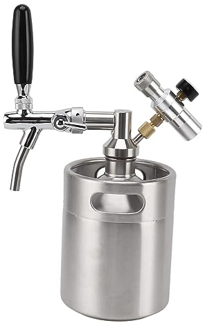 de cultivo de barril, dispensador de cerveza de barril de acero inoxidable de 2 l, dispensador de hogar con grifo de barril de calibre 60 PSI para amantes de la cerveza de