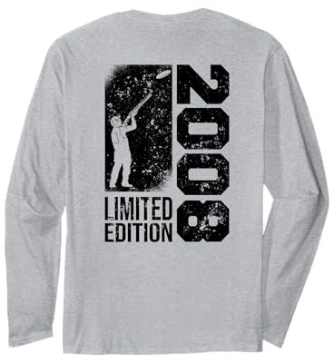 Tontauben Jahrgang 2008 geboren Geburtstag Tontaubenschießen Langarmshirt