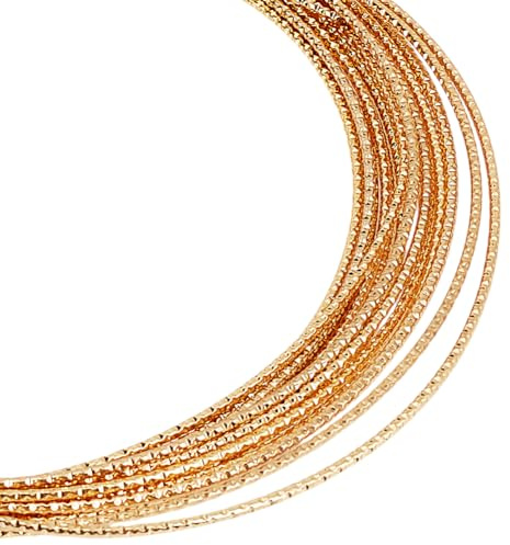 DELORIGIN 17 Gauge (1.2mm) Twist Schmuckdraht 16 Fuß (5 m) Vergoldeter Kupferdraht Strukturierter Basteldraht Für Die Herstellung von Armbändern Ringen Und Schmuck