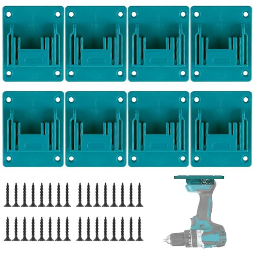 Luckwaii Support Outils Mural pour Makita 18V, 8 Pièces Support Machine Makita avec 32 Vis, Porte Outils Mural Support Perceuse pour Makita Perceuse sans Fil de Machine Atelier Stockage (Cyan Bleu)