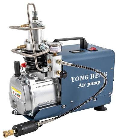 HUSPOO Compressore d'aria PCP 300 Bar, compressore d'aria ad alta pressione, compressore d'aria elettrico con manometro per pistola ad aria compressa