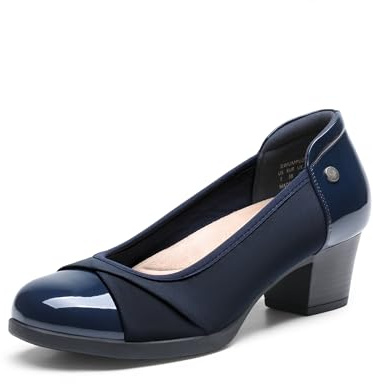 DREAM PAIRS Scarpe con Tacco a Blocco Comode da Donna e Classiche Eleganti Décolleté con Soletta Ammortizzata,Size 43,Marina Militare,DWUMPU2507