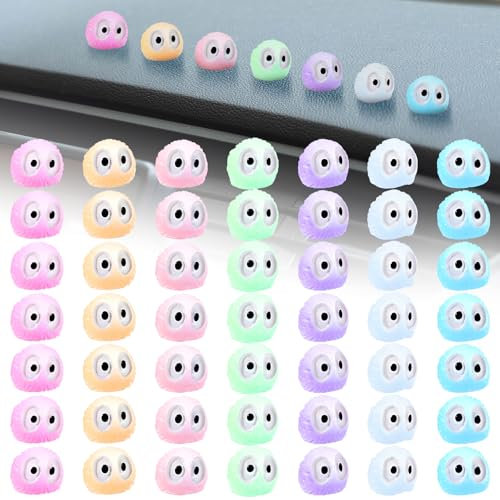 Sibba Lindos Sprites Luminosos de Hollín para Decoración Interior de Automóvil Espejo Retrovisor de Coche Accesorios Interiores Colorido Hollín Elfo Adorno Divertido para Salpicadero de Coche