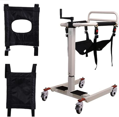 HSSMEUR Patientenlifter-Transferstuhl, Patiententransfer-Lifter-Rollstuhl für Auto, höhenverstellbarer Badezimmerrollstuhl für Behinderte und ältere Menschen