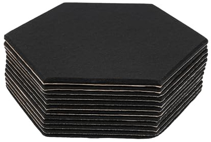 Hexagon Akustikplatten Selbstklebend, 12 Stück Hohe Dichte Schallabsorber für Decken-/Tür-/Wanddekoration und Akustische Behandlung, Studio/Home/Gaming Deko (30 * 35cm)