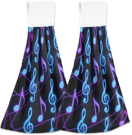 miaozhen Bright Color Music Signs hand towels set for bathroom childs washcloths 2 Piecing toalla de mano