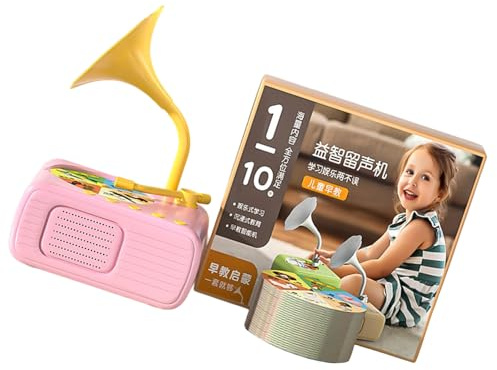 Children Musical Gramophone Toy USB Rechargeable Music Box Toy With Educational Cards For Kids Learning Birthday Gift Kids Gramophone