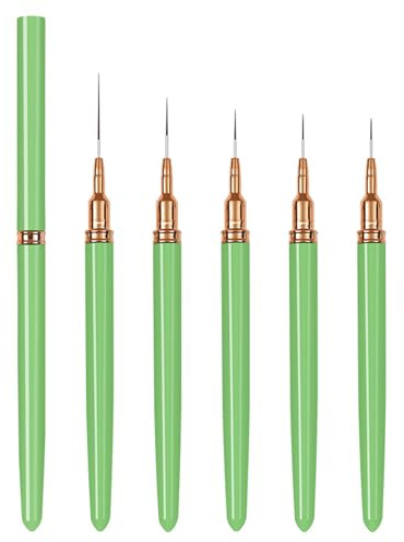 Juego de pinceles para delineador de uñas, pinceles artísticos para líneas largas, bolígrafos de dibujo de 7/9/11/15/25 mm