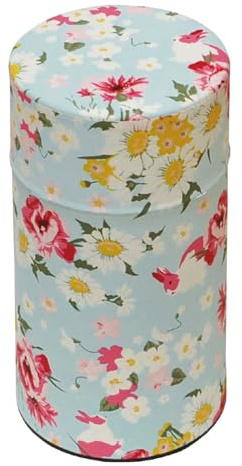 Waraku Fuuka Japanese Pokkan Coffee Spice Tea Tin Canister Washi Paper Storage with Lid 7.05 oz Capacity (Usagi)