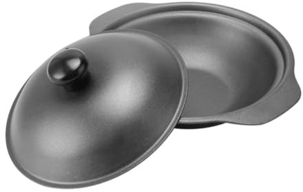 COLLBATH Cazuela De Hierro Fundido Para Arroz De 20 Cm Con Tapa De Hierro, Olla Esmaltada Resistente a Ácidos y Álcalis, Ahorro Energético Para Cocinar Pollo Estofado y Arroz Amarillo