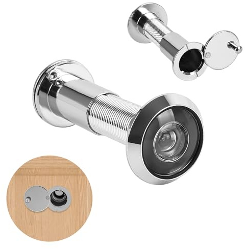 Door Viewer, Copper 220 Degree Peephole,Wide Angle Door Spy Hole | Security Spy Hole for Front Door, Peep Holes for 35-60mm Thick Doors Peephole, Peep Hole, Door Spyhole for Safety,Silver