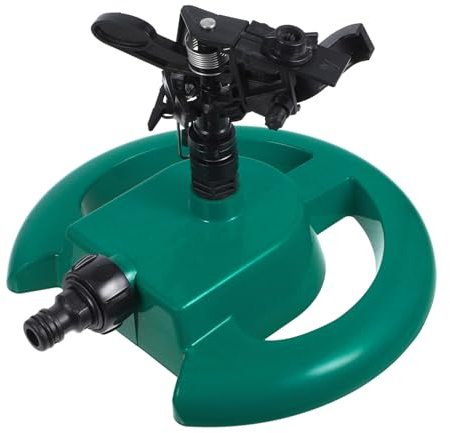 SHINEOFI Arroseur Jardin Automatique Rotatif avec Base Ronde Système Irrigation Pelouse et Plantes Jeu Eau Extérieur Garçon Fille Accessoire Jardinage Vert
