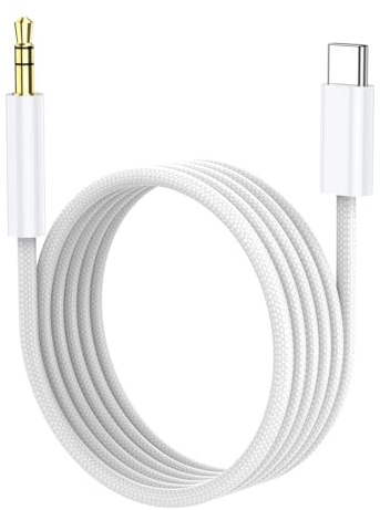 USB C zu 3,5 mm Audio Aux Jack Kabel (1M), Aux Kabel für iPhone 17/16/15, Typ C zu 3,5 mm Kopfhörer Auto Stereo Kabel kompatibel mit iPhone 17/16/15, Samsung Galaxy S25 S24 S23 S22