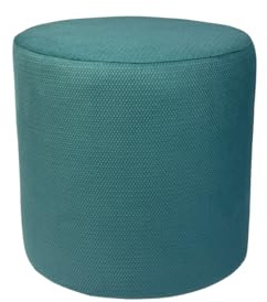 Max Mebels Velours-Hocker Makalu 40x40 cm rund – stilvoller Fußhocker aus weichem Samt – Türkis
