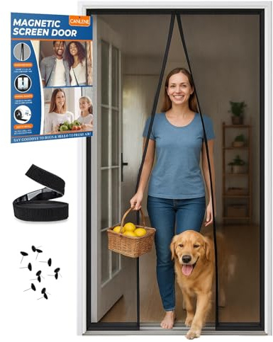 Fliegengitter Balkontür Magnet in 110x220cm – das Fliegengitter Tür für einen sicheren Insektenschutz Balkontür ganz ohne Bohren, lichtdurchlässig, reißfest & wetterfest.
