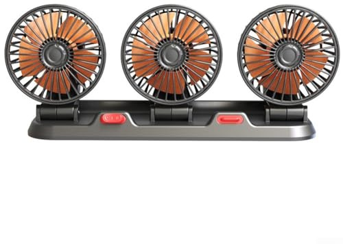 NexRen Ventilateur réglable pour tableau de bord de voiture alimenté par USB, trois vitesses de refroidissement pour intérieur de véhicule ou bureau à domicile (24 V)