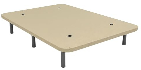 mattfy - Base Tapizada 3D 135 x 190 Beige Extra Resistente con Gran Estabilidad y Barras de Refuerzo, Incluye 6 Patas metálicas roscadas de 25cm