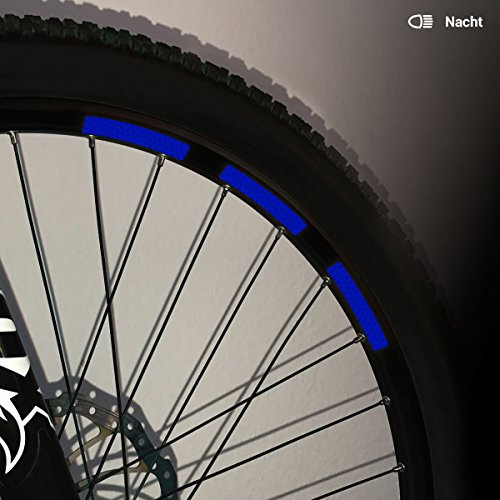 Motoking Fahrrad-Reflektorenaufkleber mit Waben-Reflex-Optik - 22 Aufkleber im Set - Breite: 10 mm - reflektierende Felgenaufkleber für Mountainbike-, Fahrradfelgen & mehr