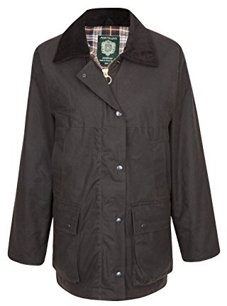 Portmann Women's Ladies Premium Quality Padded Wax Jacket Made in UK