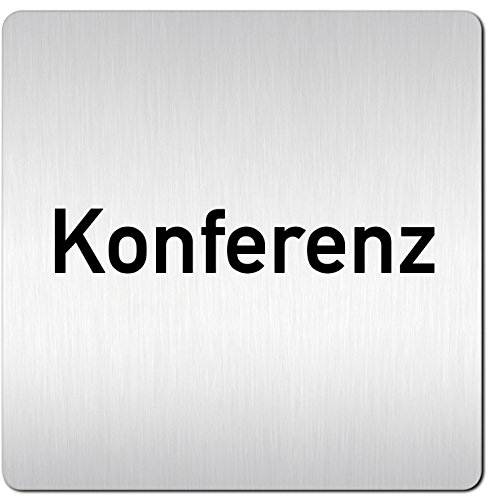 Türschilder24 XXL Schild - Türschild (B) • 125 x 125 mm • Konferenz/Konferenzraum • 1,5 mm Aluminium Vollmaterial • 100% Made in Germany (Konferenz)